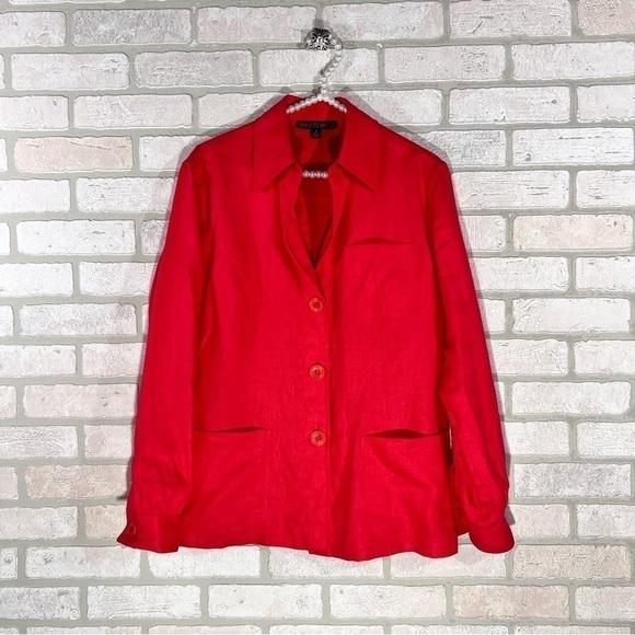 Lafayette 148 Linen Three Pocket Blazer Size 4